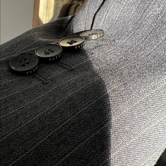 Gucci Charcoal Pinstripe Men's Suit Jacket